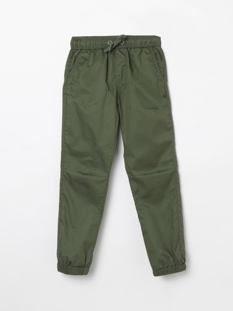 

Fame Forever by Lifestyle Boys Olive Green Slim Fit Solid Joggers