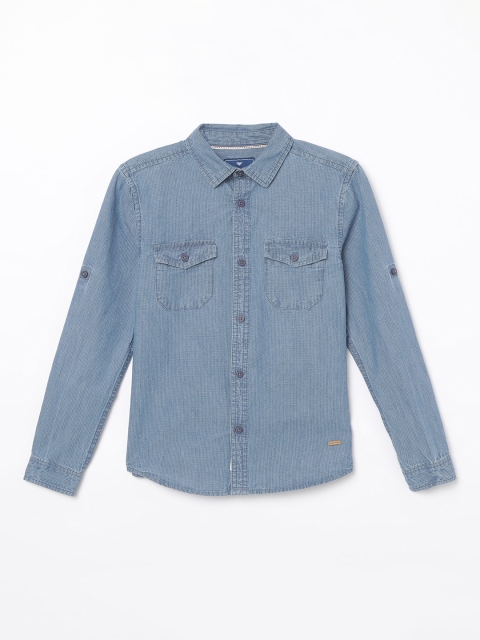 

Fame Forever by Lifestyle Boys Blue Slim Fit Striped Casual Shirt