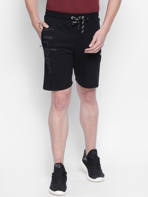 

Ajile by Pantaloons Men Black Printed Slim Fit Sports Shorts