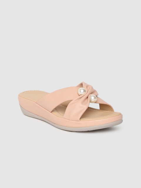

DressBerry Women Beige Solid Open Toe Flats