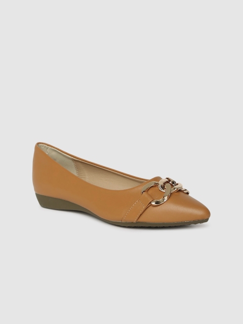 

DressBerry Women Tan Brown Embellished Ballerinas