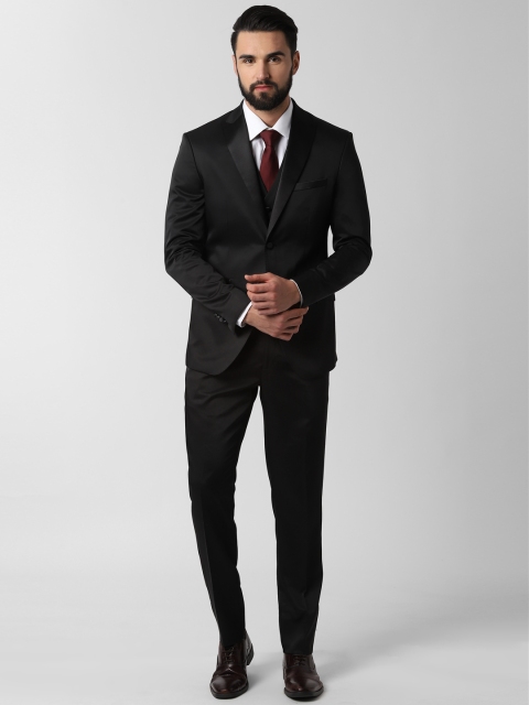 

Peter England Elite Men Black Solid Single-Breasted Slim-Fit Formal Suit