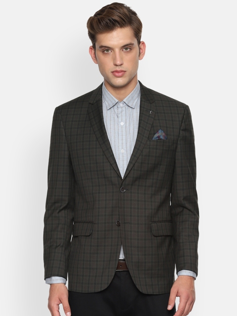 

Van Heusen Men Grey Checked Single-Breasted Slim Fit Formal Blazer