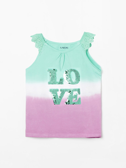 

Juniors by Lifestyle Girls Pink Tie & Dye Pure Cotton Top