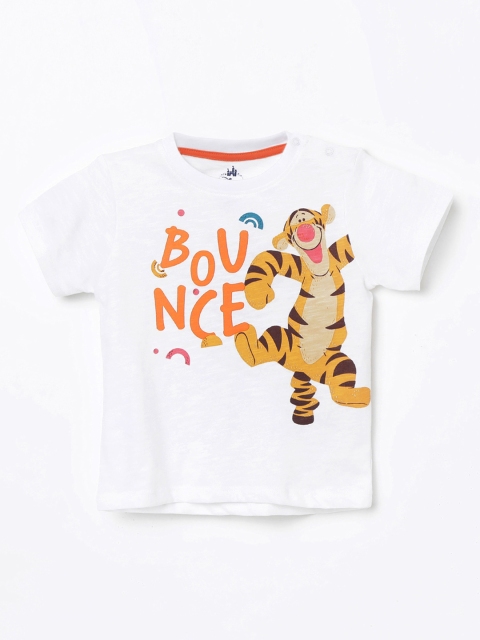 

Juniors by Lifestyle Boys White Tigger Printed Round Neck T-shirt