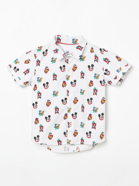 

Juniors by Lifestyle Boys White Slim Fit Printed Casual Shirt