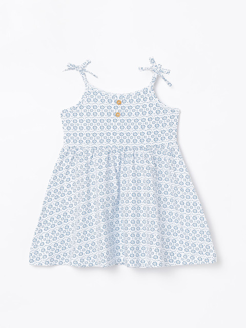

Juniors by Lifestyle Girls White Printed A-Line Dress