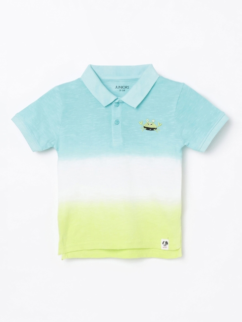 

Juniors by Lifestyle Boys Turquoise Blue Ombre Polo Collar T-shirt