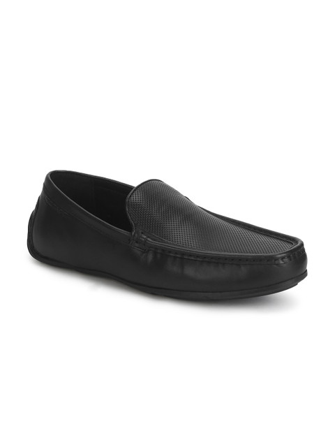 

Red Tape Men Black Solid Leather Formal Slip-Ons
