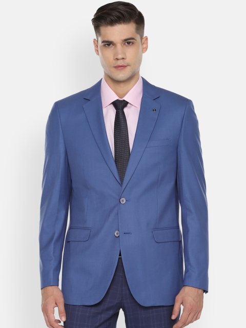 

Van Heusen Men Blue Solid Slim-Fit Single-Breasted Formal Blazer