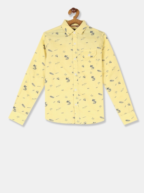 

Cherokee Boys Yellow Regular Fit Printed Casual Shirt