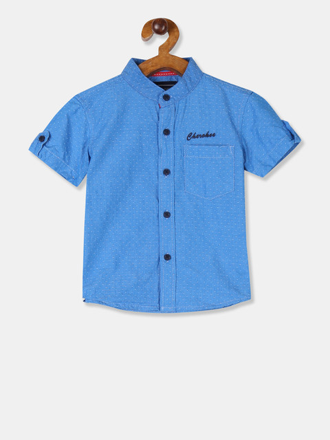 

Cherokee Boys Blue Regular Fit Printed Casual Shirt