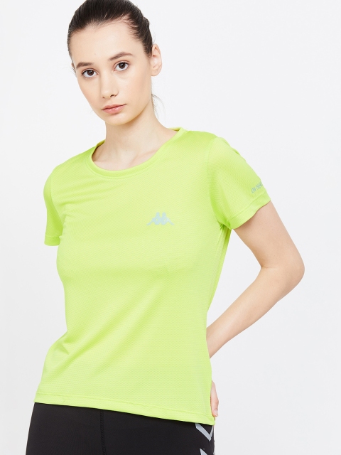 

Kappa Women Lime Green Solid Round Neck T-shirt