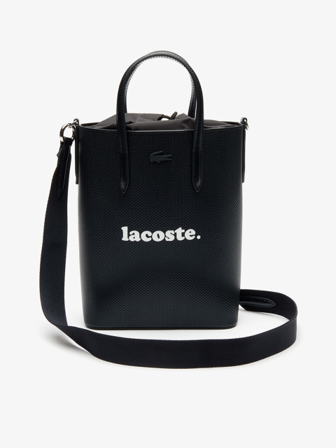 

Lacoste Black Chantaco Branded Leather Vertical Tote