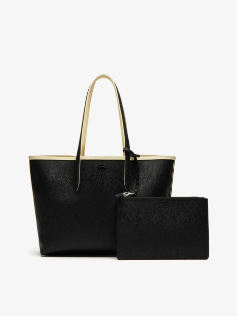 

Lacoste Women Anna Reversible Bicolour Tote Solid Shoulder Bag, Black