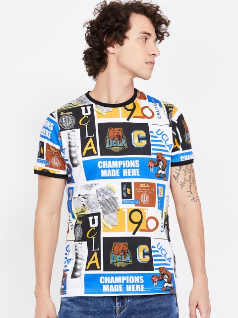 

UCLA Men White Printed Round Neck T-shirt