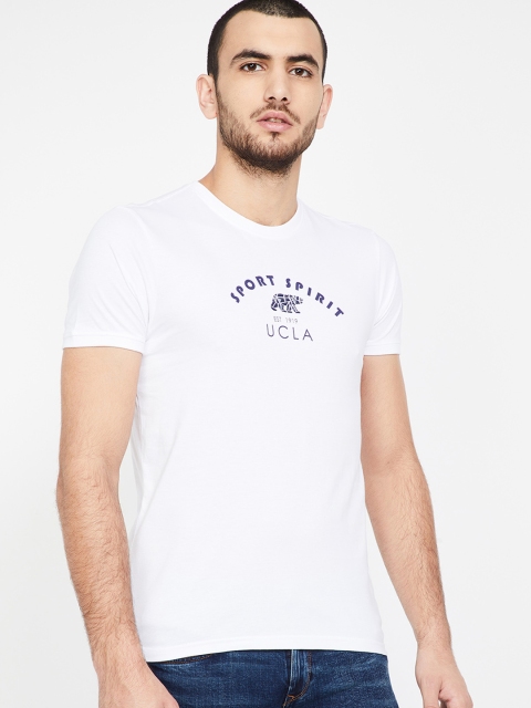 

UCLA Men White Printed Round Neck T-shirt