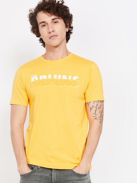 

UCLA Men Yellow Printed Round Neck T-shirt