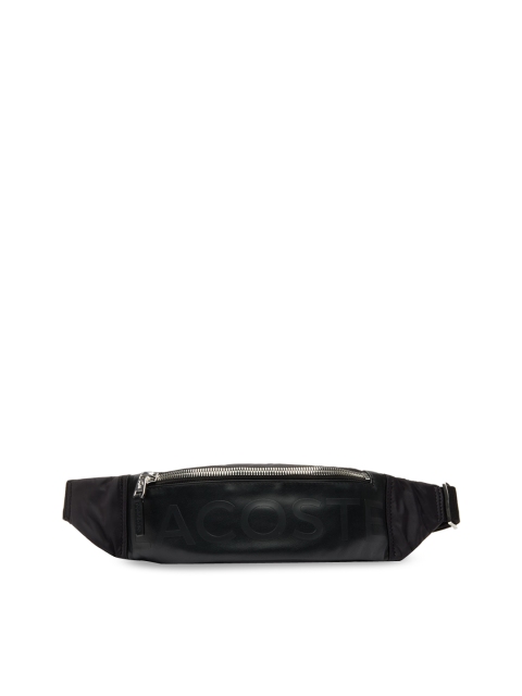 

Lacoste Unisex Black Solid Signature Leather Belt Waist Pouch