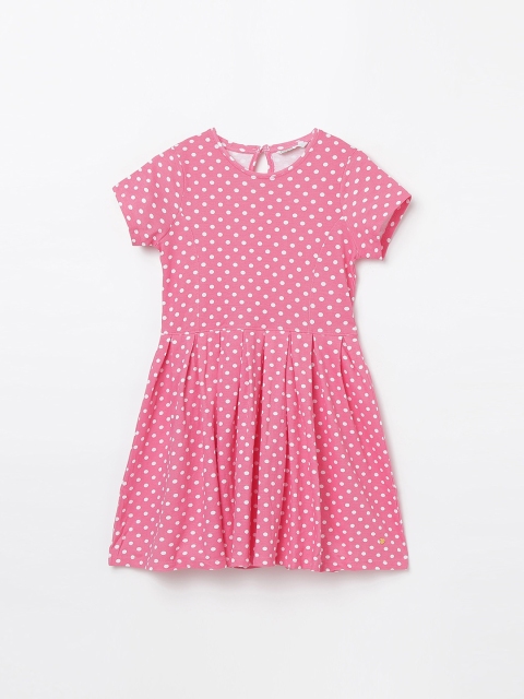

Bossini Girls Pink & White Printed Fit and Flare Dress