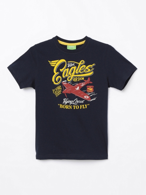

Bossini Boys Blue Printed Round Neck T-shirt