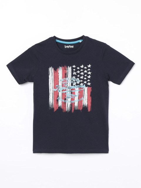 

Bossini Boys Navy Blue Printed Round Neck T-shirt