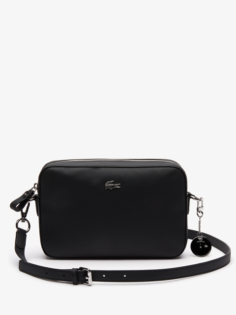 

Lacoste Women Black Daily Classic Coated Piqu Canvas Square Zip Shoulder Bag