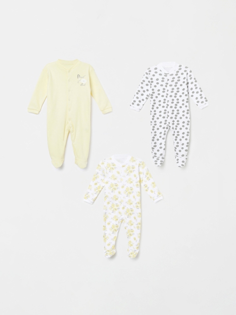 

Juniors by Lifestyle Infants Pack Of 3 Rompers, White