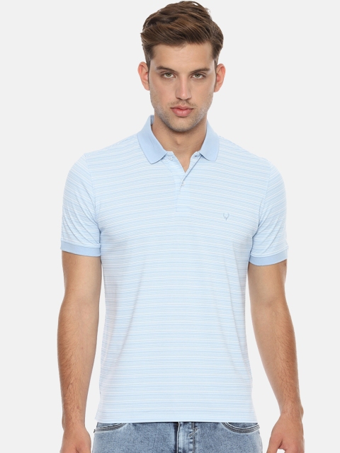 

Allen Solly Men Blue Striped Polo Collar T-shirt