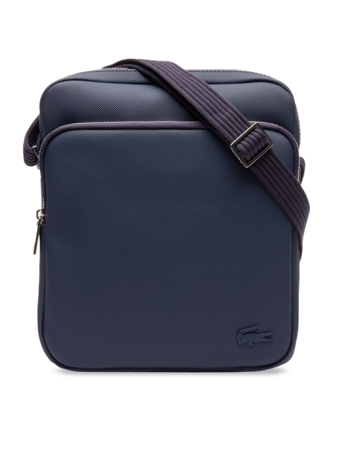 

Lacoste Men Blue Textured Messenger Bag