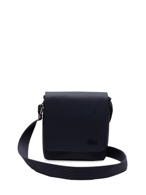 

Lacoste Men Navy Blue Textured Messenger Bag