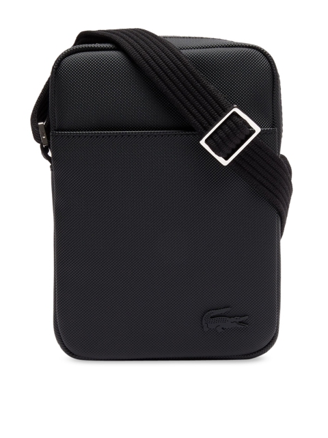 

Lacoste Men Black Textured Messenger Bag