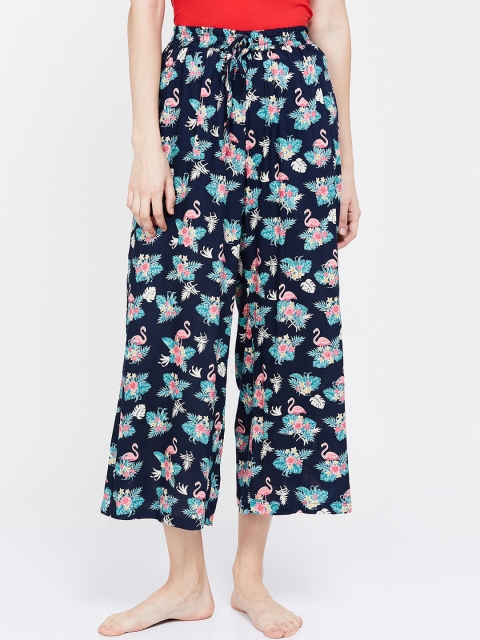

Ginger by Lifestyle Women Navy Blue Regular Fit Printed Culottes