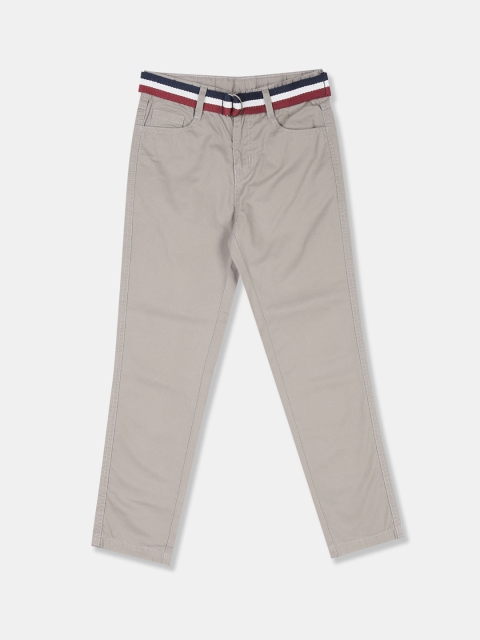 

Cherokee Boys Grey Solid Regular Trousers