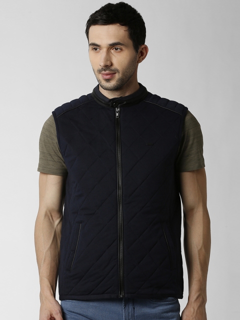 

Peter England Casuals Men Navy Blue Solid Padded Jacket