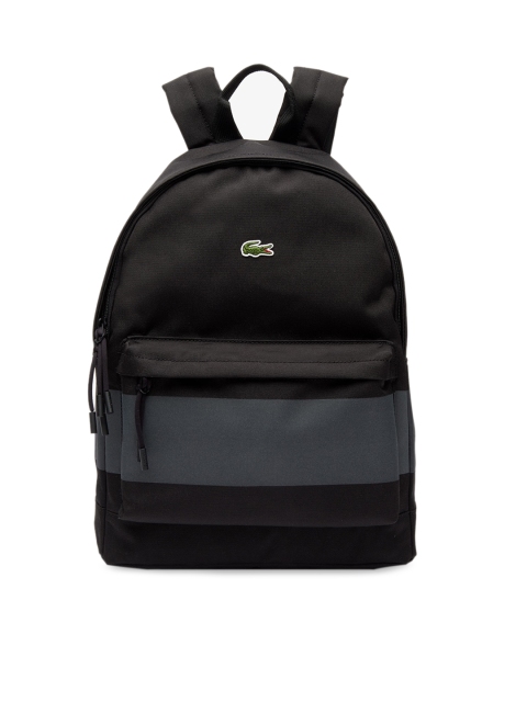 

Lacoste Men Black & Grey Colourblocked Backpack