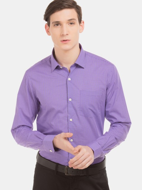 

Arrow Men Purple Slim Fit Checked Formal Shirt
