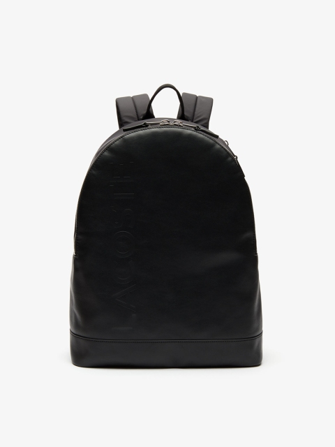 

Lacoste Men Black Solid Leather Backpack