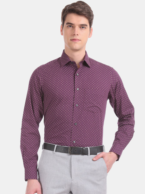 

Arrow Men Purple Regular Fit Printed Formal Shirt