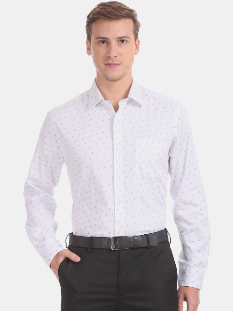 

Arrow Men White Slim Fit Printed Formal Shirt