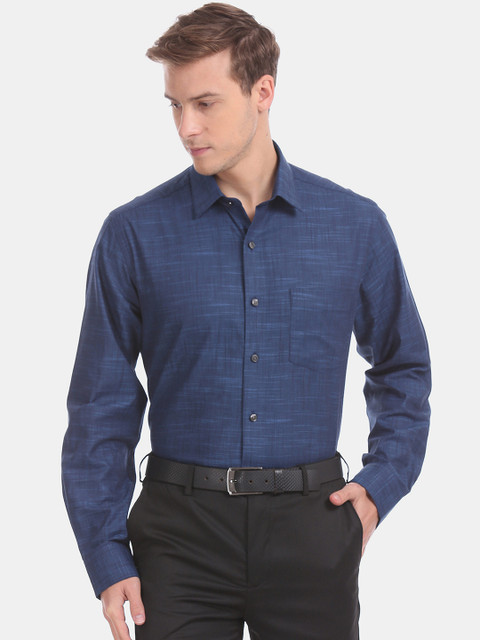 

Arrow Men Navy Blue Regular Fit Solid Formal Shirt