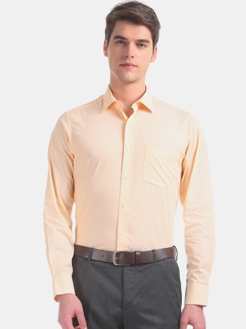 

Arrow Men Yellow Regular Fit Striped Formal Shirt