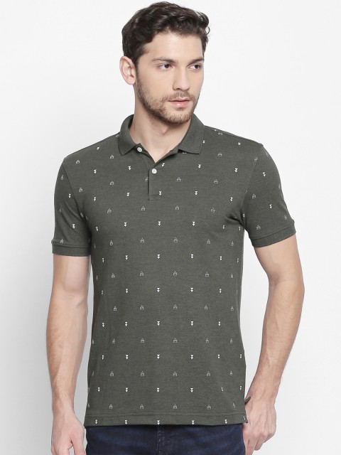 

BYFORD by Pantaloons Men Green Printed Polo Collar T-shirt