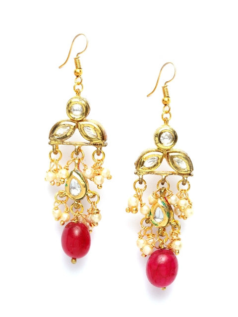 

DUGRISTYLE Red & White Classic Drop Earrings