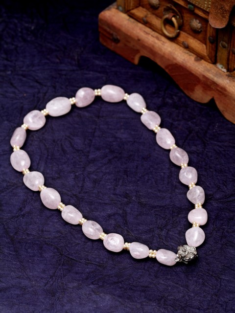 

DUGRISTYLE Pink Pearls Sterling Silver Chain