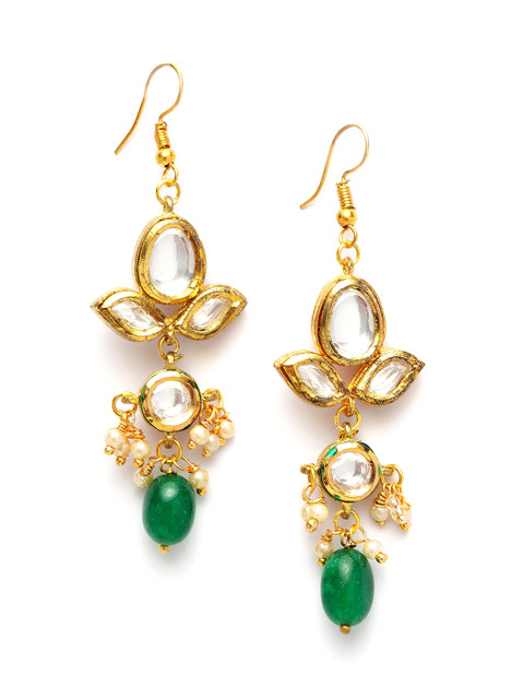 

DUGRISTYLE Green Gold Plated Classic Drop Earrings