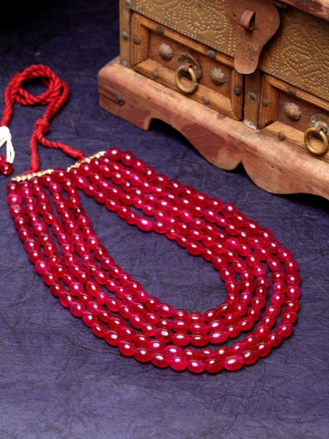 

DUGRISTYLE Women Gold-Plated & Red Sterling Silver Necklace