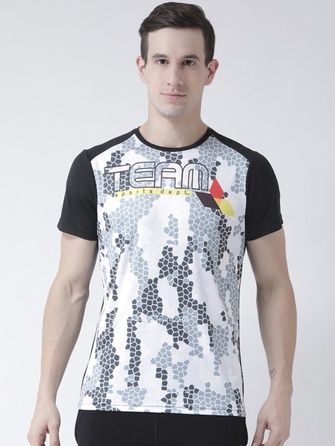 

Club York Men White & Grey Printed Round Neck T-shirt