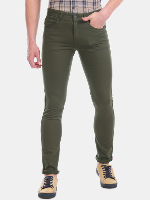 

Arrow Sport Men Green Skinny Fit Solid Regular Trousers
