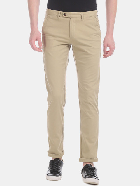 

Arrow Sport Men Beige Slim Fit Solid Regular Trousers